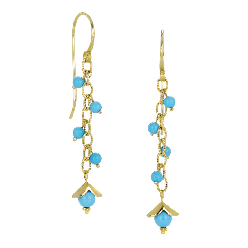 Barbara Heinrich 18k Yellow Gold and Turquoise Earrings | Quadrum Gallery