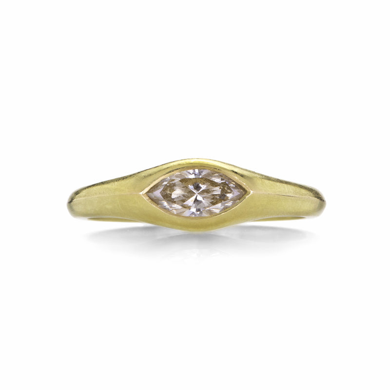 Barbara Heinrich Marquise Brown Diamond Signet Ring | Quadrum Gallery