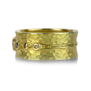 Barbara Heinrich Carved Glacier Band with Cognac Diamonds | Quadrum Gallery