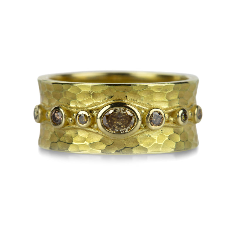 Barbara Heinrich Carved Glacier Band with Cognac Diamonds | Quadrum Gallery