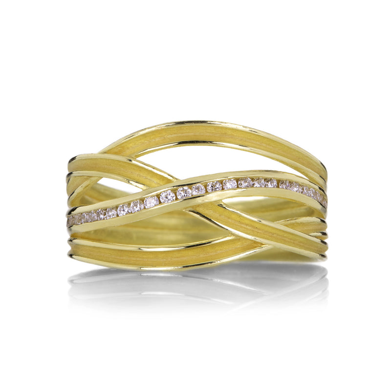 Barbara Heinrich Four Ribbon Band with Diamonds | Quadrum Gallery