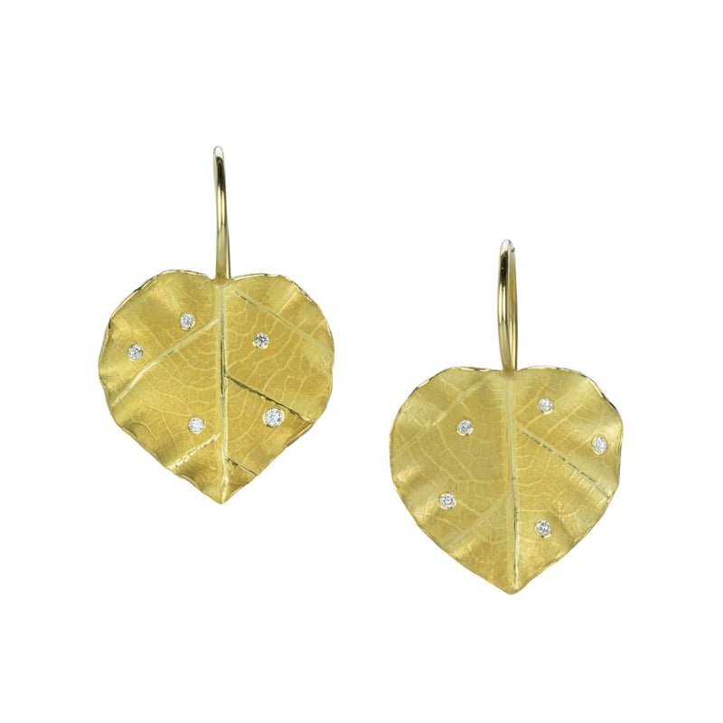 Barbara Heinrich Violet Leaf Drop Earrings with Diamonds | Quadrum Gallery