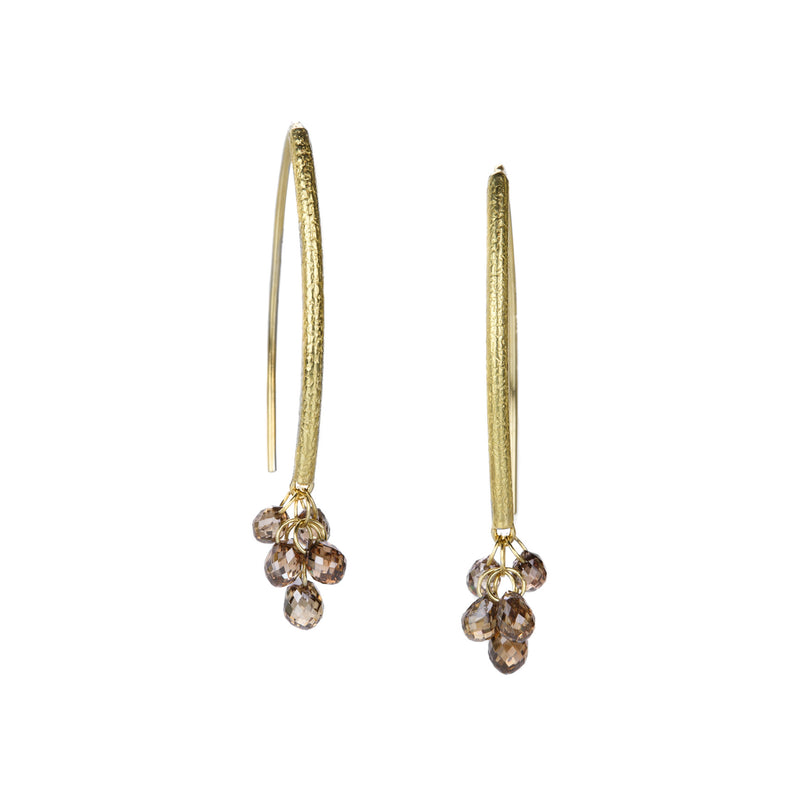 Barbara Heinrich Navette Wire Earrings with Brown Diamond Drops | Quadrum Gallery