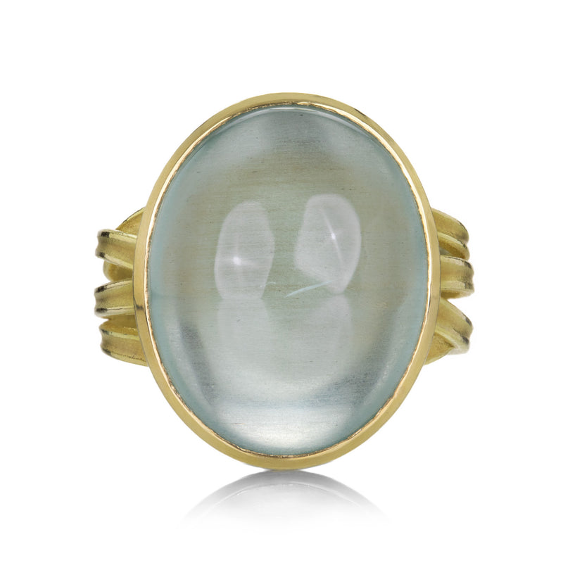 Barbara Heinrich 18k Large Oval Aquamarine Cabochon Ring | Quadrum Gallery