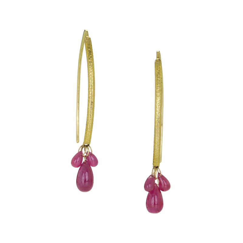 Barbara Heinrich Navette Earrings with Ruby Drops | Quadrum Gallery