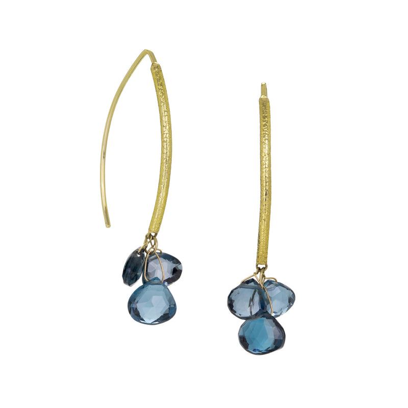 Barbara Heinrich Navette Earrings with London Blue Topaz Drops | Quadrum Gallery
