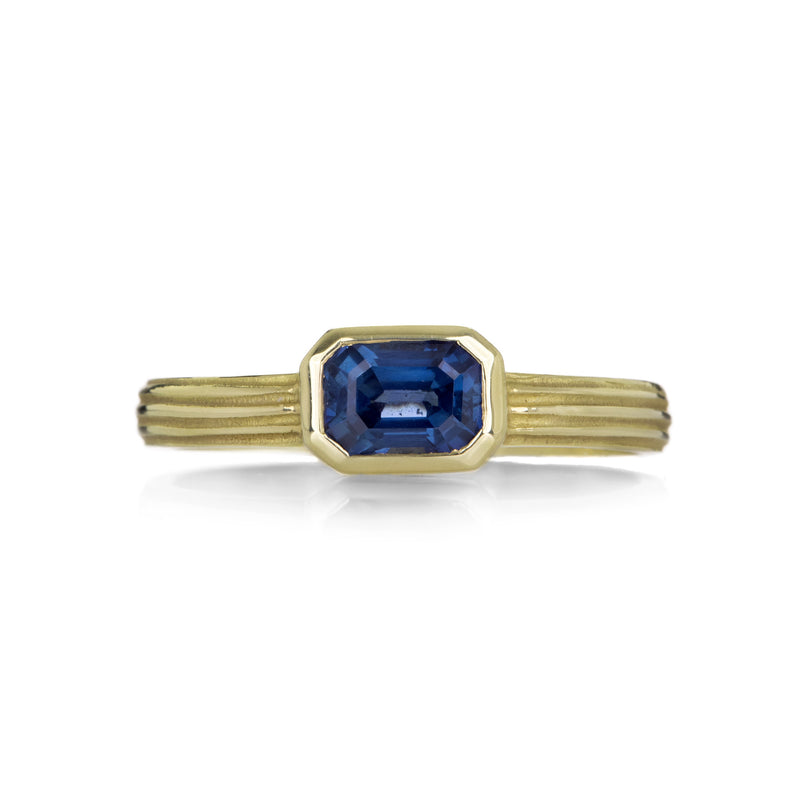 Barbara Heinrich 18k Emerald Cut Blue Sapphire Ring | Quadrum Gallery