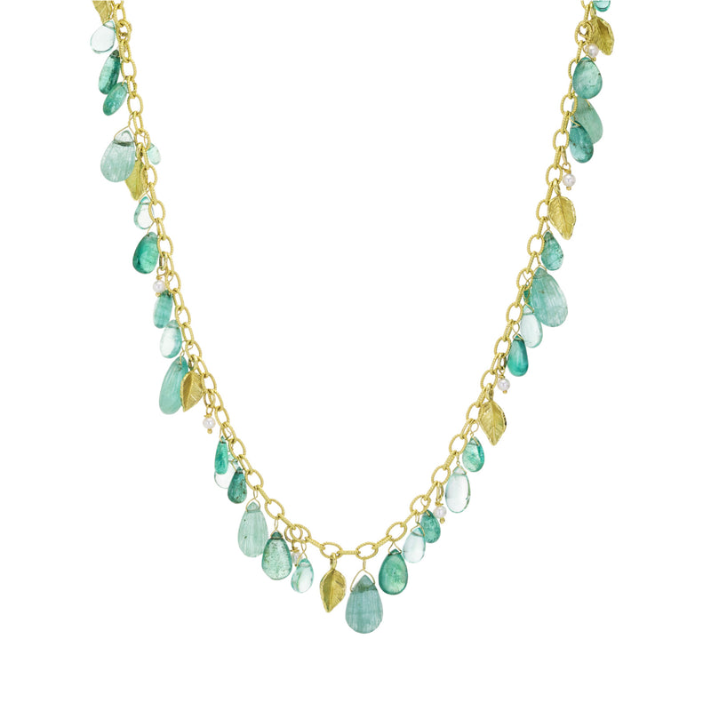 Barbara Heinrich Emerald and Pearl Cluster Chain Necklace | Quadrum Gallery