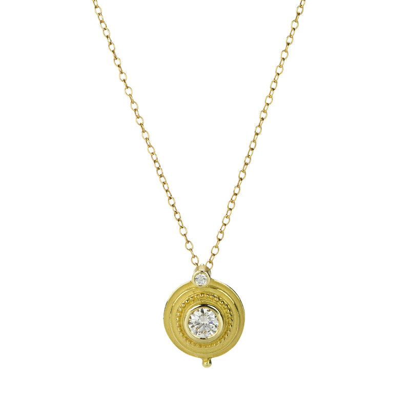 Barbara Heinrich 18k Round Granulated Diamond Pendant Necklace | Quadrum Gallery