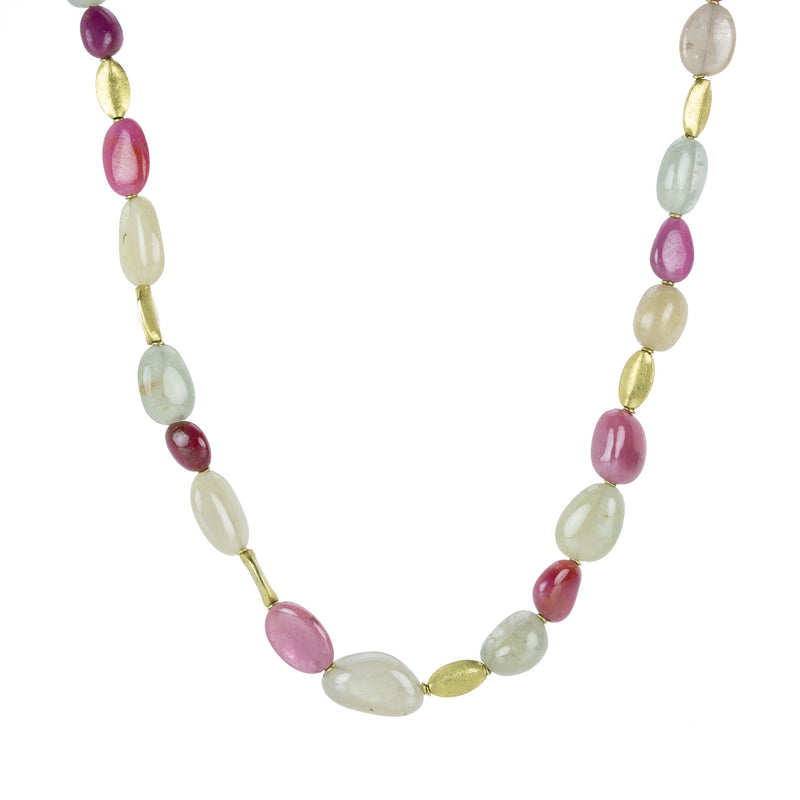 Barbara Heinrich Smooth Oval Pink and Gray Sapphire Necklace | Quadrum Gallery