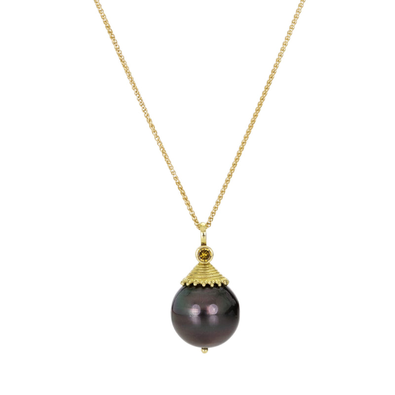 Barbara Heinrich Tahitian Pearl and Brown Diamond Pendant Necklace | Quadrum Gallery