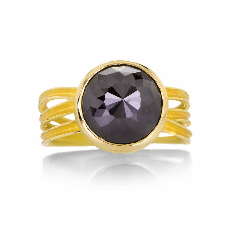 Barbara Heinrich Rose Cut Black Diamond Ribbon Ring | Quadrum Gallery