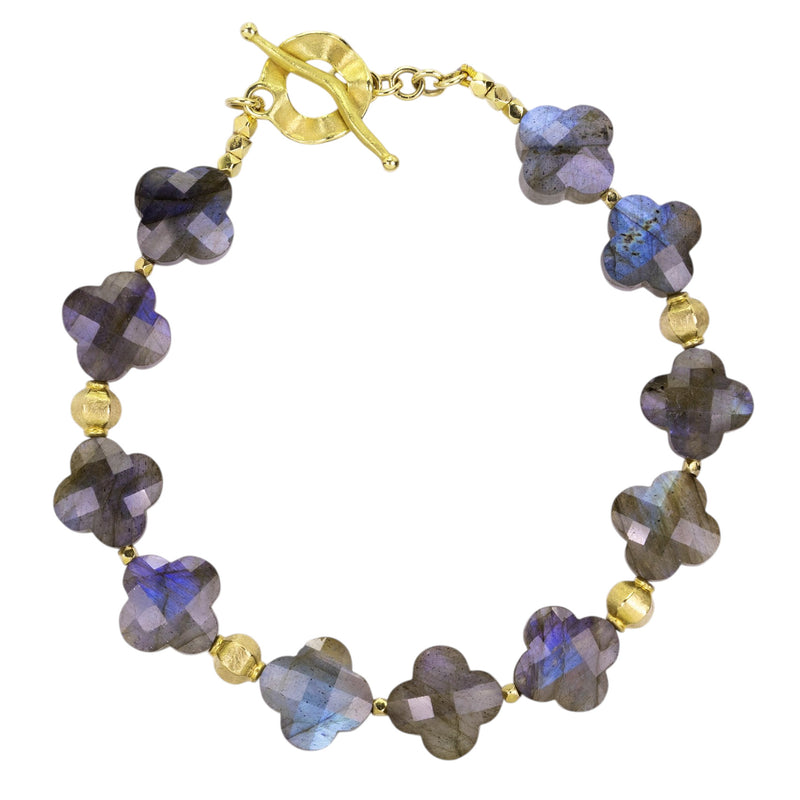 Barbara Heinrich 18k Clover Shaped Labradorite Beaded Bracelet | Quadrum Gallery