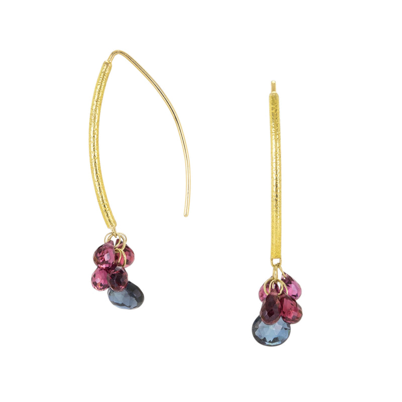 Barbara Heinrich Navette Earrings with Garnet & Topaz Drops | Quadrum Gallery