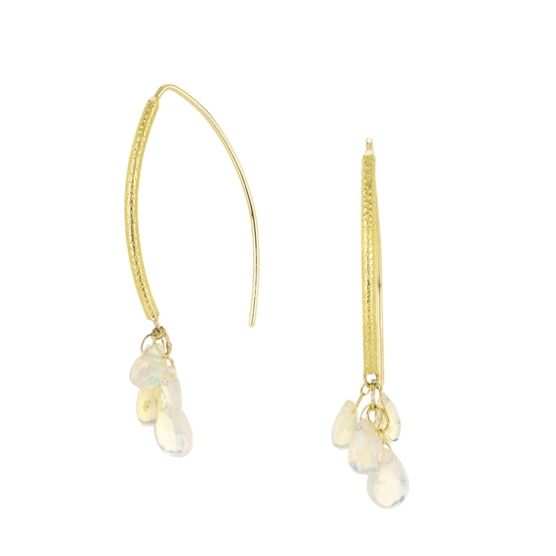 Barbara Heinrich Navette Earrings with Ethiopian Opal Briolettes | Quadrum Gallery