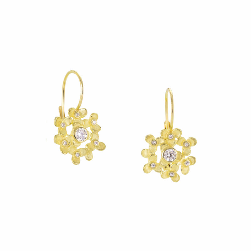Barbara Heinrich 18k Trillium Cluster Drop Earrings  | Quadrum Gallery