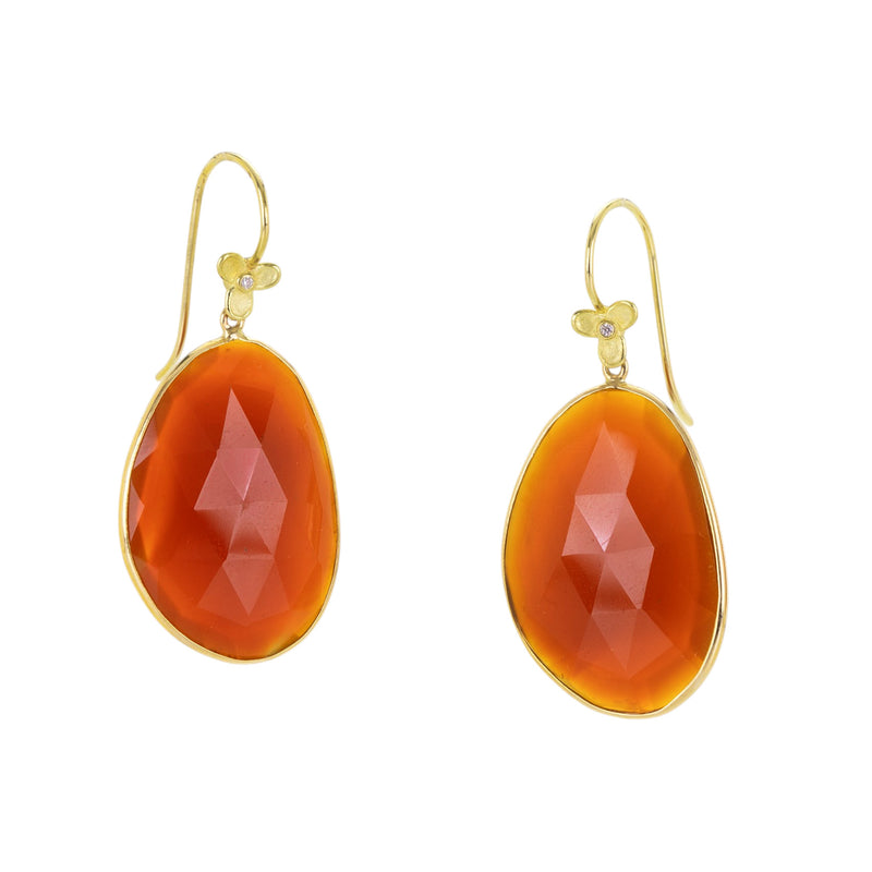 Barbara Heinrich Trillium Rose Cut Carnelian Drop Earrings | Quadrum Gallery