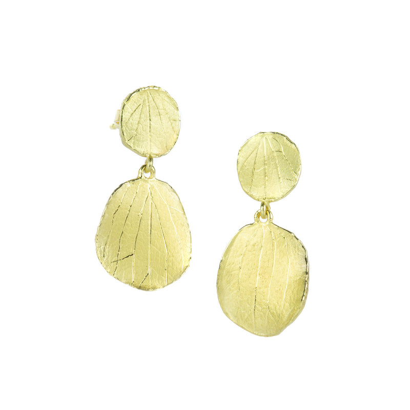 Barbara Heinrich 18k Yellow Gold Double Petal Drop Earrings | Quadrum Gallery