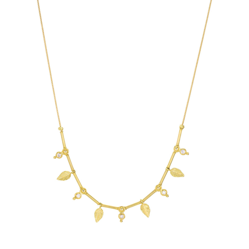Barbara Heinrich Leaf and Diamond Drop Necklace | Quadrum Gallery