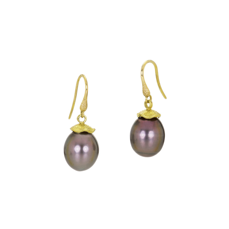 Barbara Heinrich Dark Brown Tahitian Pearl Earrings | Quadrum Gallery