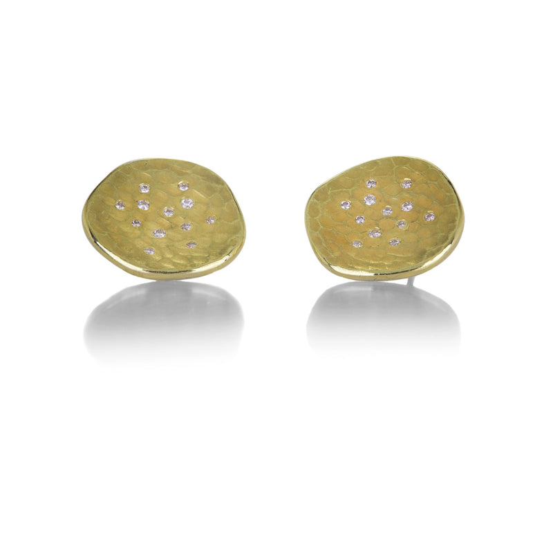 Barbara Heinrich Cloud Carved Glacier Studs with Diamonds | Quadrum Gallery