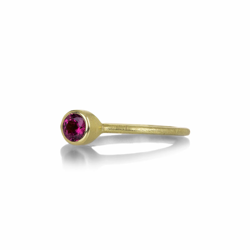 Barbara Heinrich 18k Round Burgundy Sapphire Stacking Ring | Quadrum Gallery
