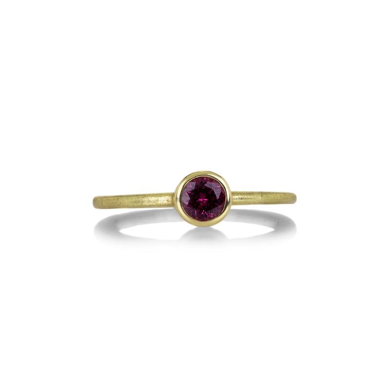 Barbara Heinrich 18k Round Burgundy Sapphire Stacking Ring | Quadrum Gallery