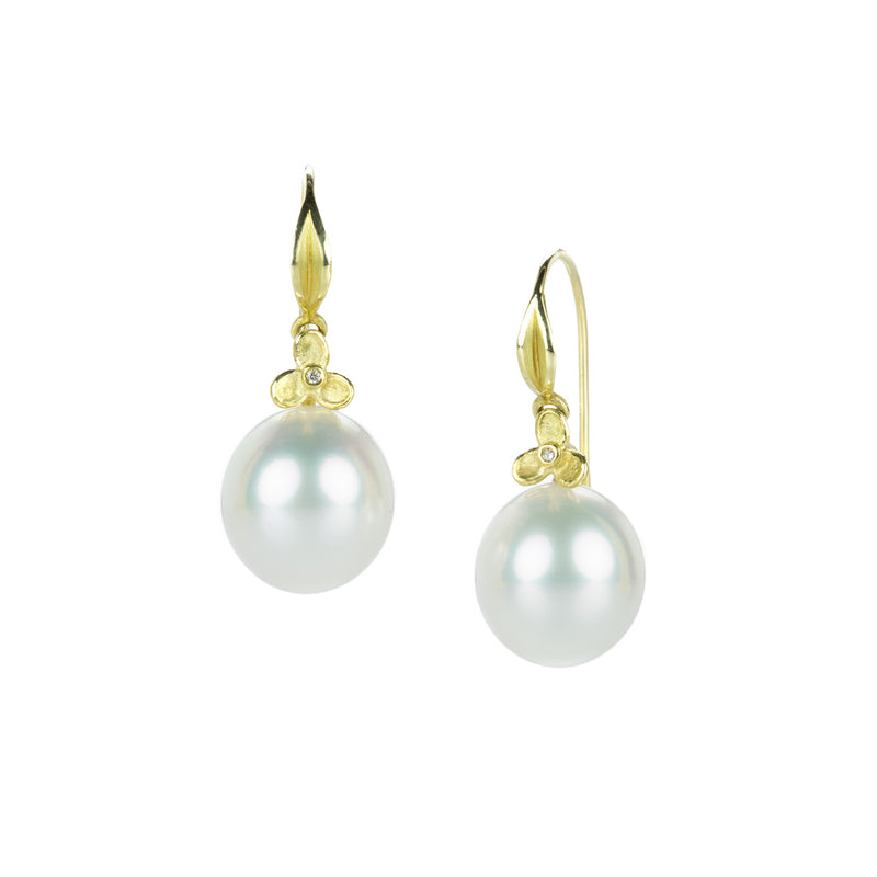 Barbara Heinrich South Sea Pearl and Diamond Drop Earrings | Quadrum Gallery