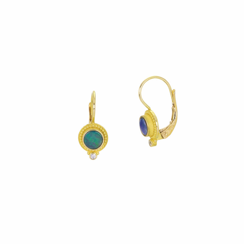 Barbara Heinrich Granulated Opal Doublet Drop Earrings | Quadrum Gallery