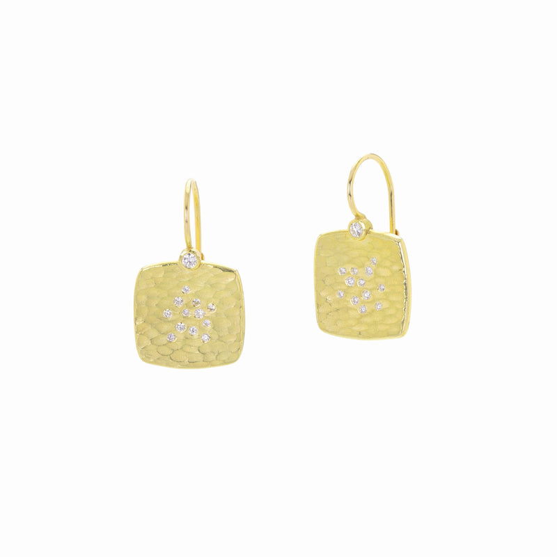 Barbara Heinrich 18k Square Carved Glacier Earrings | Quadrum Gallery