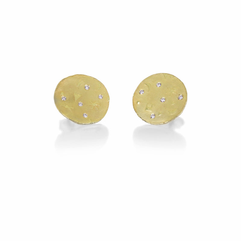 Barbara Heinrich Milky Way Disc Studs with Diamonds | Quadrum Gallery