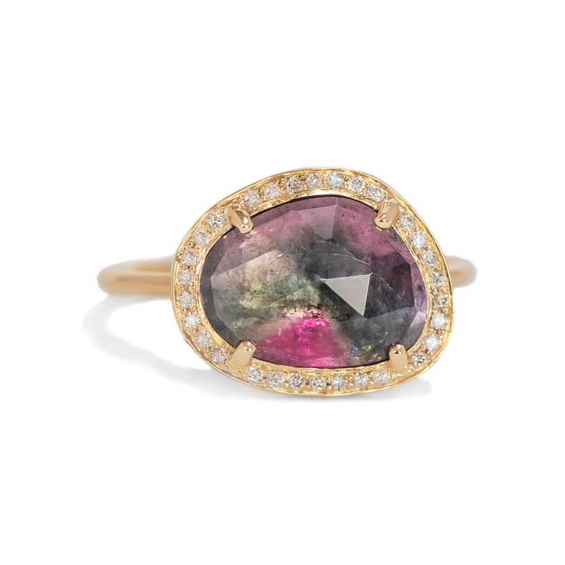 Celine Daoust Watermelon Tourmaline and Diamond Ring | Quadrum Gallery