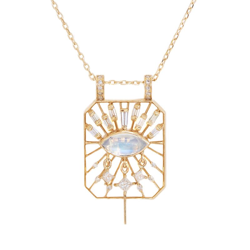 Celine Daoust Rectangular Moonstone Eye Pendant Necklace | Quadrum Gallery