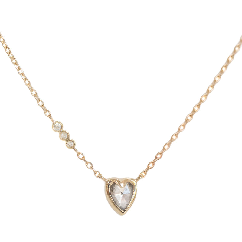 Celine Daoust Champagne Rose Cut Diamond Heart Pendant Necklace | Quadrum Gallery