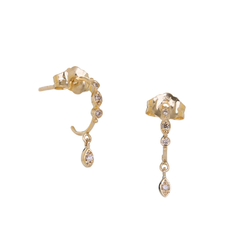 Celine Daoust Eye Pendant Diamond Hoop Earrings | Quadrum Gallery