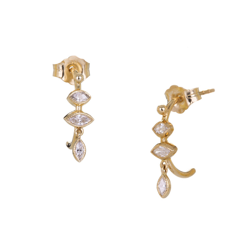 Celine Daoust Marquise Diamond Hoops | Quadrum Gallery