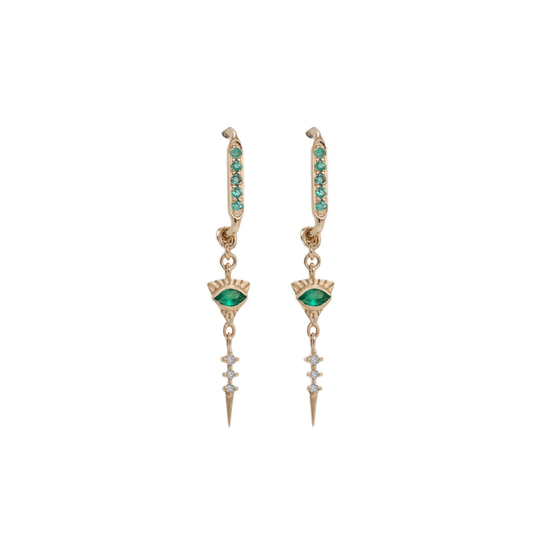 Celine Daoust Emerald Eye Drop Earrings | Quadrum Gallery