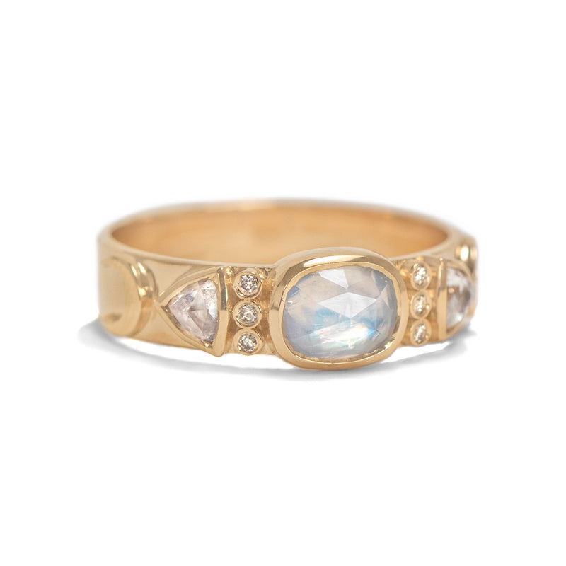 Celine Daoust Moonstone and Diamond Band  | Quadrum Gallery