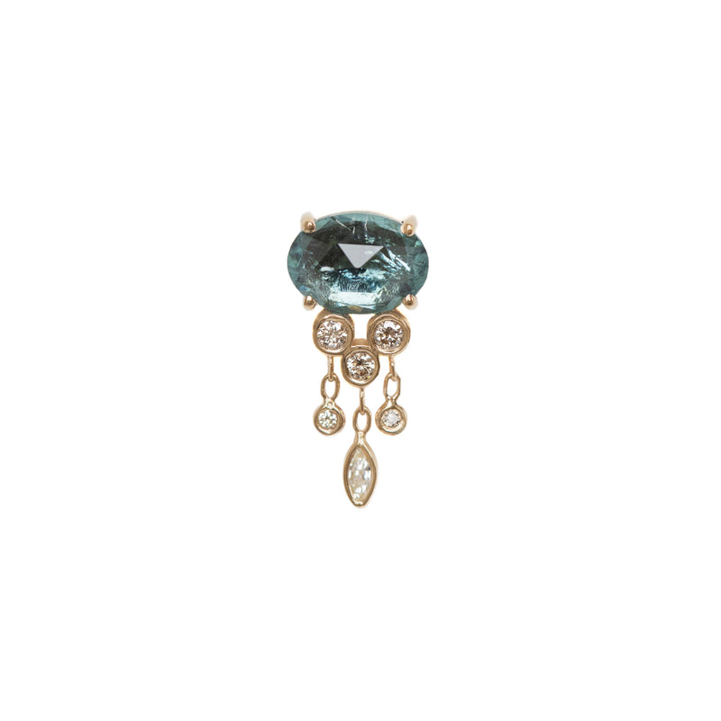 Celine Daoust Tourmaliine and Diamond Jellyfish Stud (Single) | Quadrum Gallery