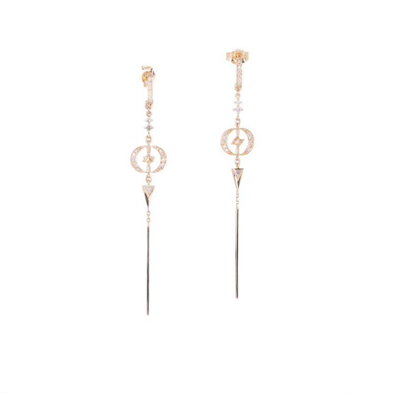 Celine Daoust Double Moon Merkaba Earrings | Quadrum Gallery