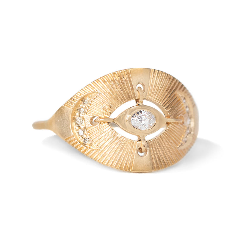 Celine Daoust Eye and Moon Ring | Quadrum Gallery
