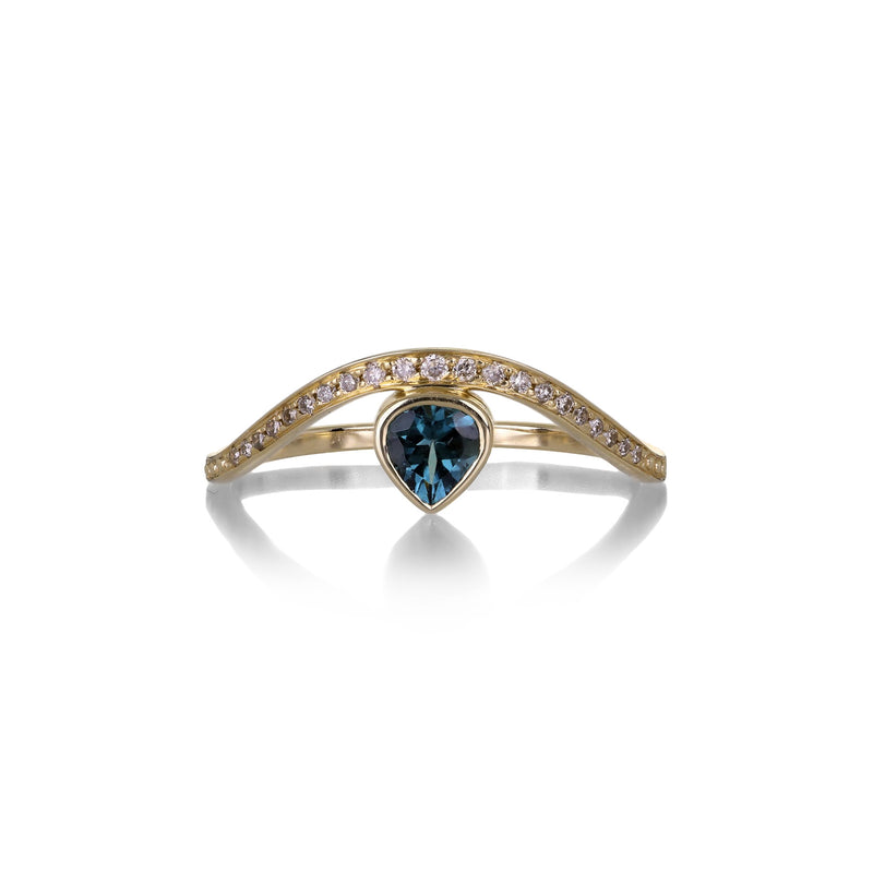 Celine Daoust Green Tourmaline and Diamond Wave Ring | Quadrum Gallery