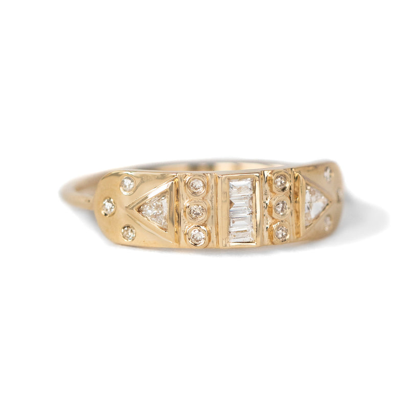 Celine Daoust Baguette and Triangle Diamond Totem Band | Quadrum Gallery