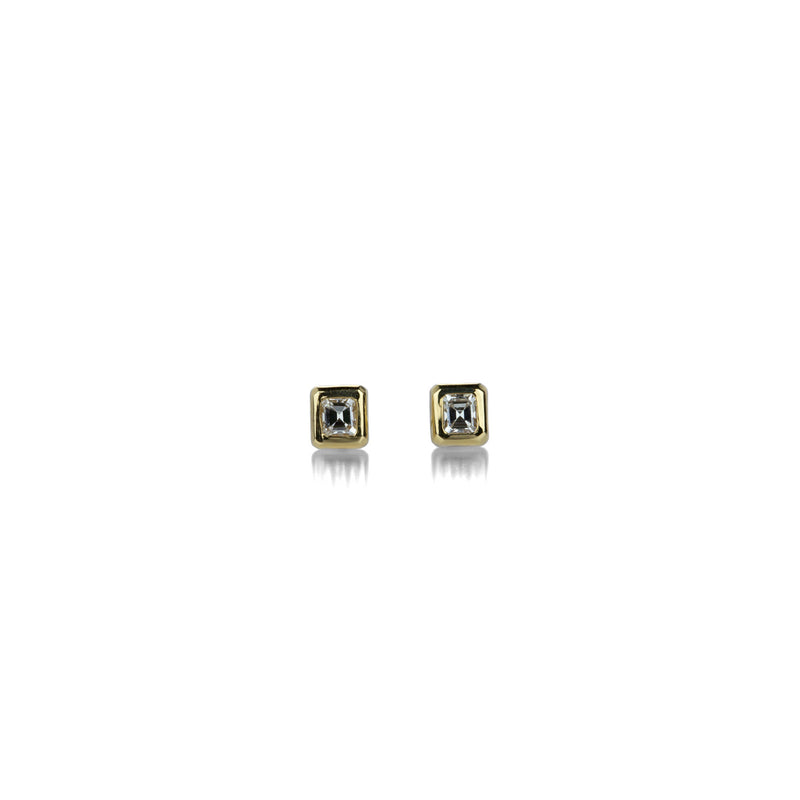 Diana Mitchell 18k Tiny Emerald Cut Diamond Studs | Quadrum Gallery