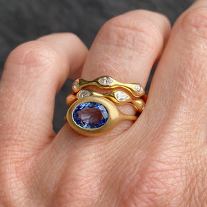 Diana Mitchell Oval Carved Blue Sapphire Ring | Quadrum Gallery