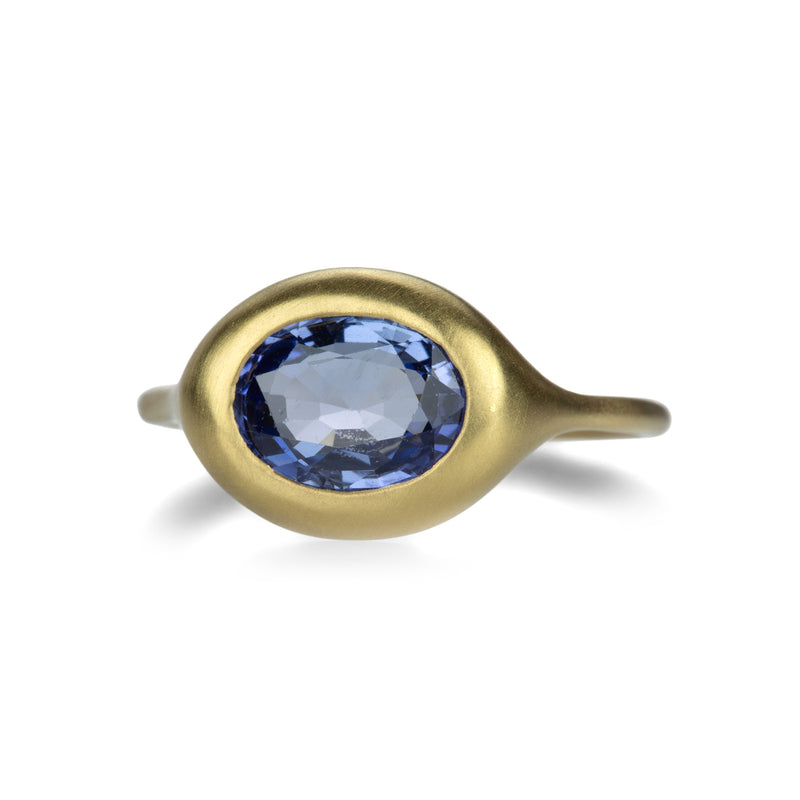 Diana Mitchell Oval Carved Blue Sapphire Ring | Quadrum Gallery