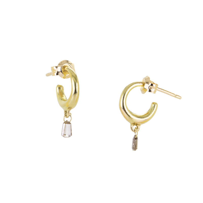 Diana Mitchell Huggies with Champagne Diamond Briolettes | Quadrum Gallery