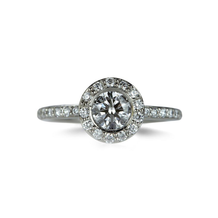 Edward Burrowes Platinum Diamond Halo Ring | Quadrum Gallery