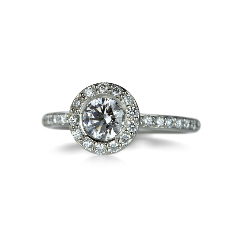 Edward Burrowes Platinum Diamond Halo Ring | Quadrum Gallery