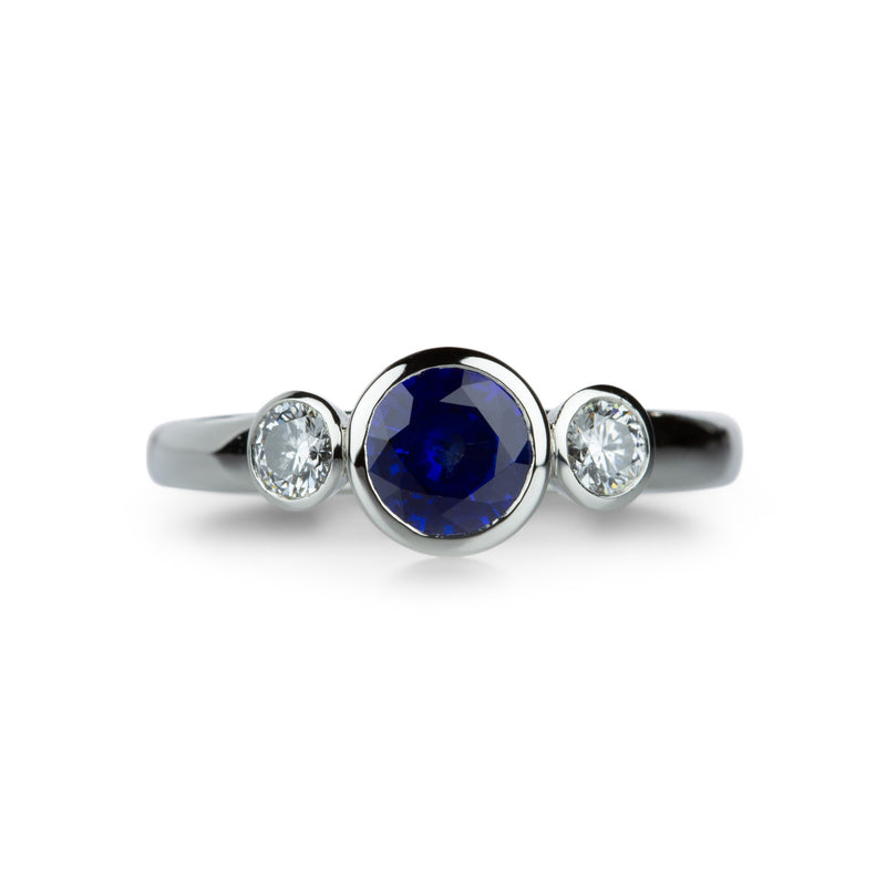 Edward Burrowes Diamond and Sapphire Three Stone Ring  | Quadrum Gallery